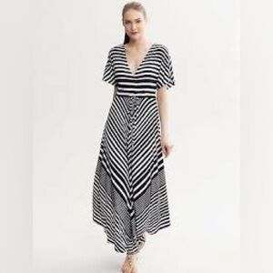Banana Republic Diagonal Stripe Patio Dress